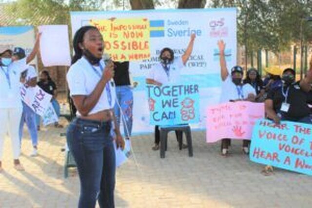 Youth Political Party Participants Political Rally WPP Cross Generation Academy training Palapye Botswana Picture by Mboy Maswabi MM08112021 300x200